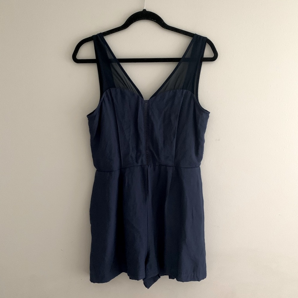 BCBG shorts romper shear strap and back detailing